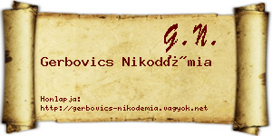 Gerbovics Nikodémia névjegykártya