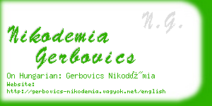 nikodemia gerbovics business card